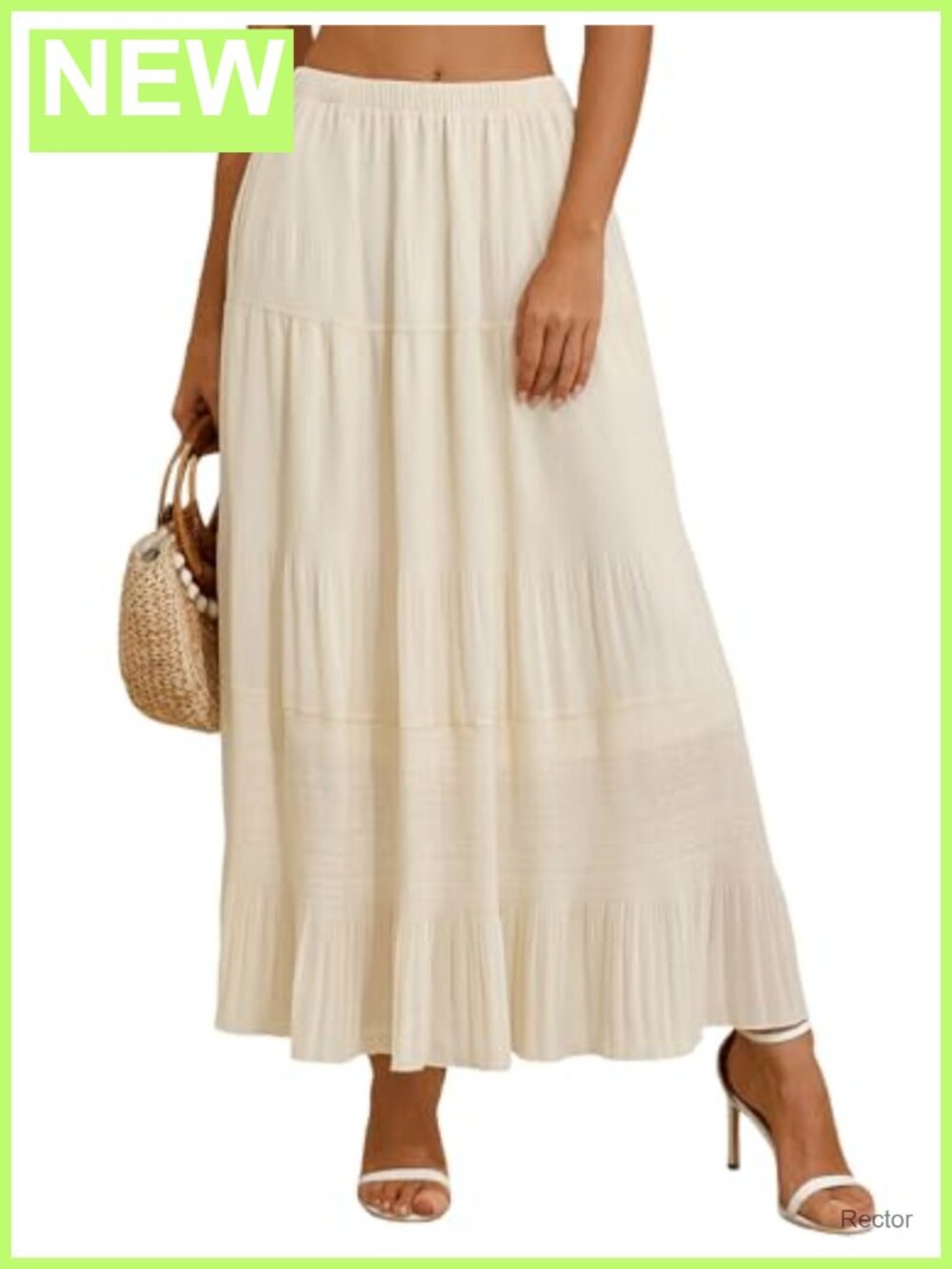 Chiffon Tiered A-Line Maxi Skirt High Waist Flowy Beach Casual